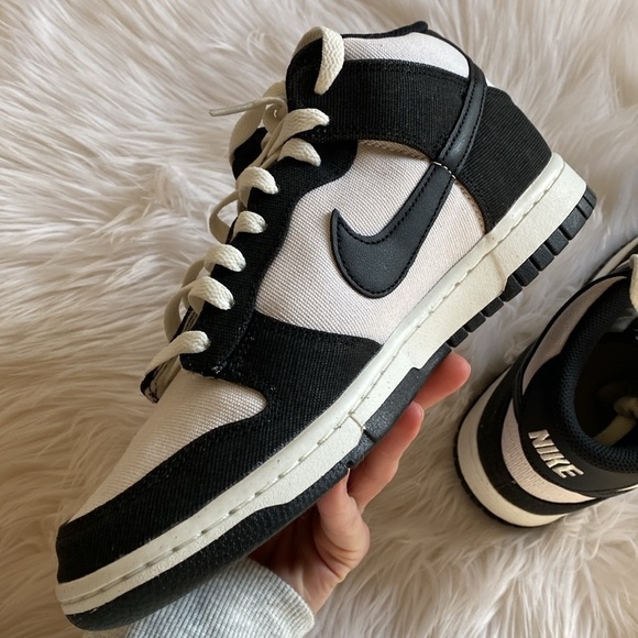 🎁 NIKE Dunk Mid black sail m8/w9.5 - Picture 8 of 13